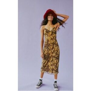 UO Gwen Mesh Midi Slip Dress